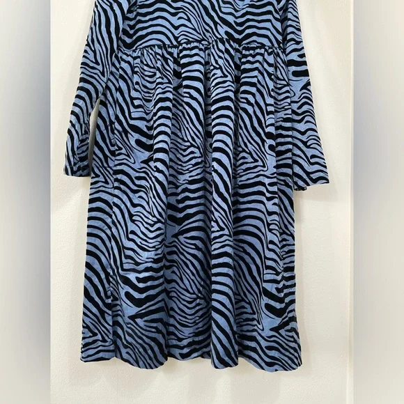VIBE Blue and Black Zebra Print Dress Big Girl or Women's Size 14 NWT - Picture 5 of 15